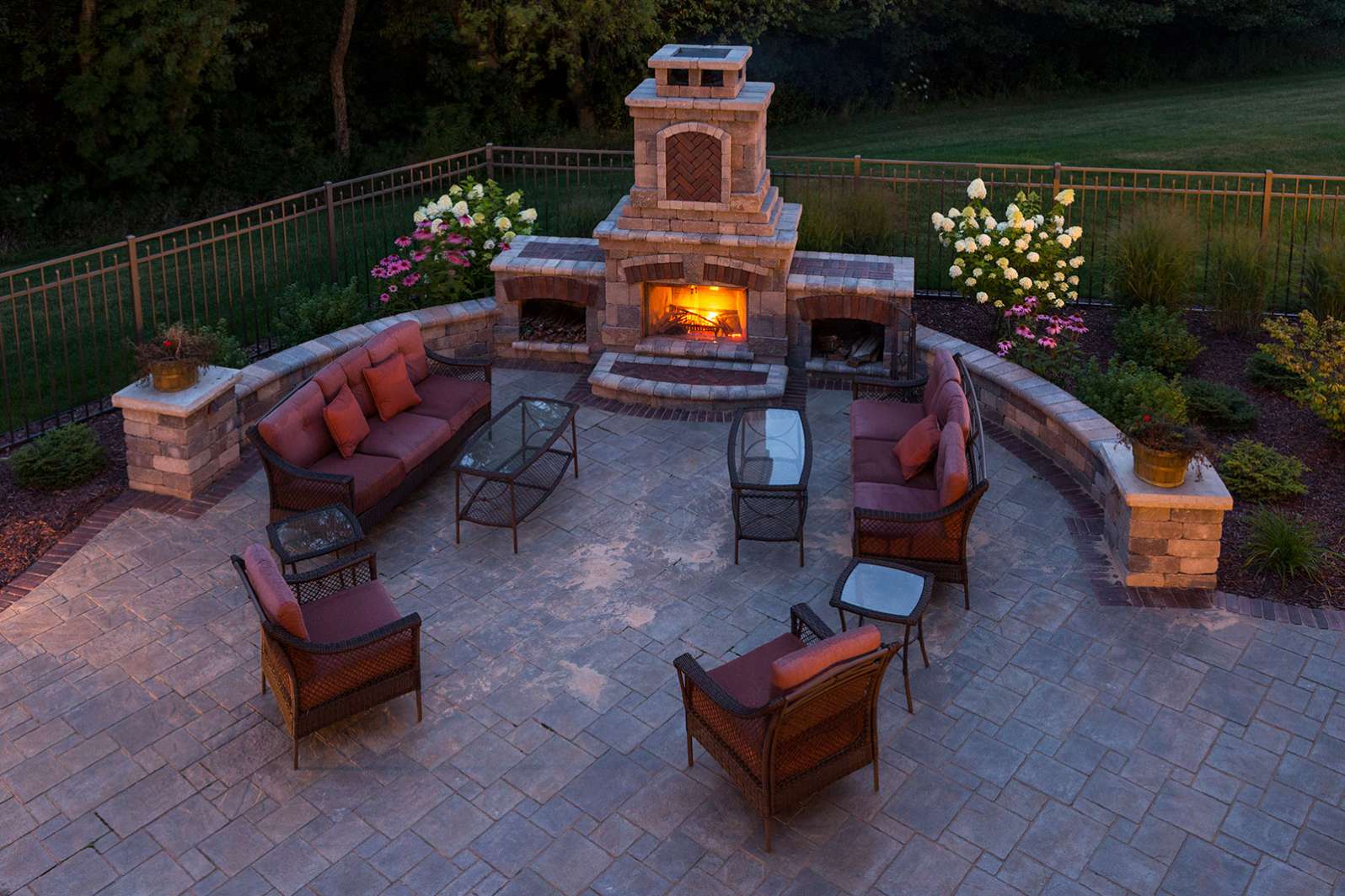 Outdoor Fireplace Landscaping Design In Appleton WI