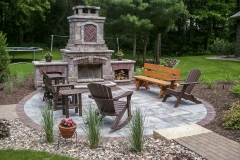Outdoor Paver Fireplace and Patio Near Greenville, WI