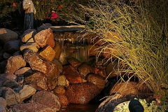 Water Feature with Outdoor Lights Near Little Chute, WI
