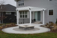 Square Firepit with Concrete and Paver Combination Patio Near Appleton